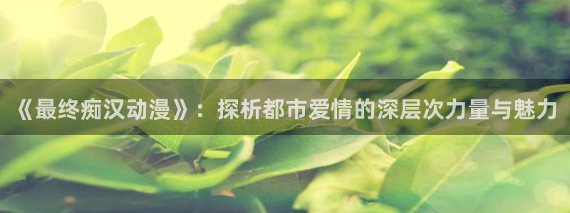 age樱花动漫：《最终痴汉动漫》：探析都市爱情的深层次力量与魅力